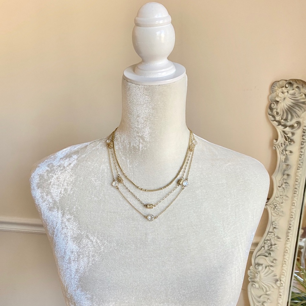 Lia Sophia Boho 3Strand Convertible Gold Necklace